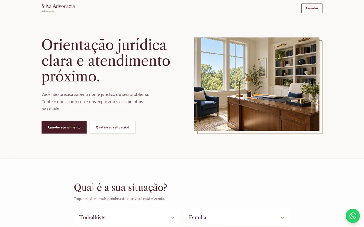 Modelo de escritório de advocacia no computador